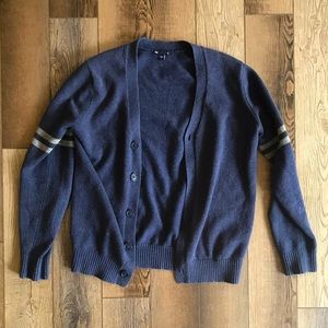 Gap Men’s Small Wool Cardigan Sweater Dark Blue